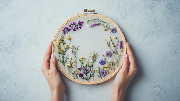 embroidered floral hoop